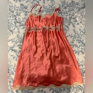 Vintage Victoria's Secret Pink and Cream Slip Dress/Nightgown